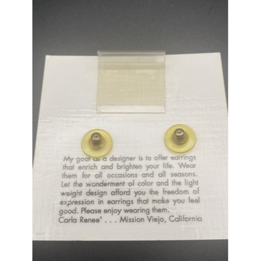 NWT Vintage Earrings Carla Renee Handmade in California Dangle Pierced Red Gold - Picture 5 of 5